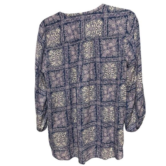 Anthropologie Akemi + Kin Coconino Button Up Top Paisley Patchwork Purple Sz M - Picture 7 of 11